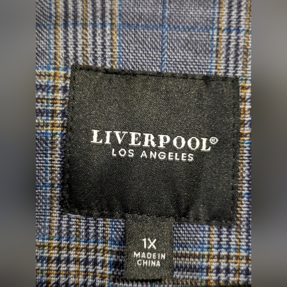 Liverpool Knit Blazer, Plaid, Super Comfy! 1X - Picture 3 of 10